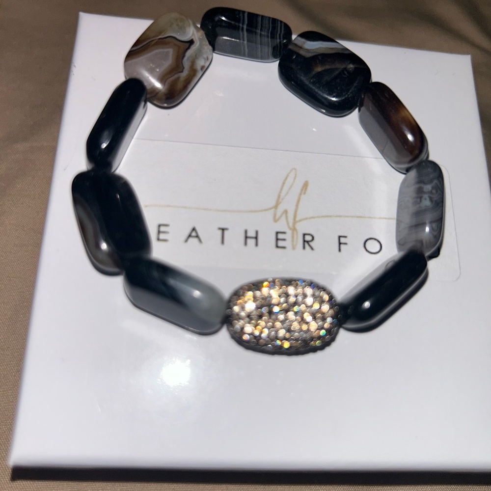 Heather Ford Black and Silver Agate Bracelet!